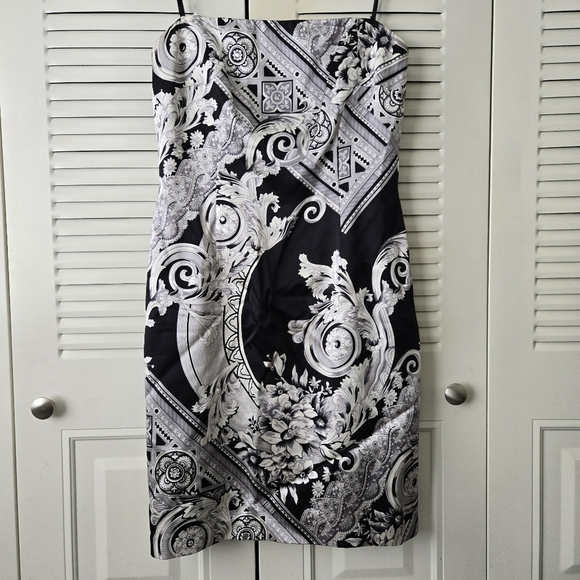 David Meister Y2K Silk Spaghetti Strap Paisley Bling Sheath Dress Size 8 #061 - Picture 2 of 9